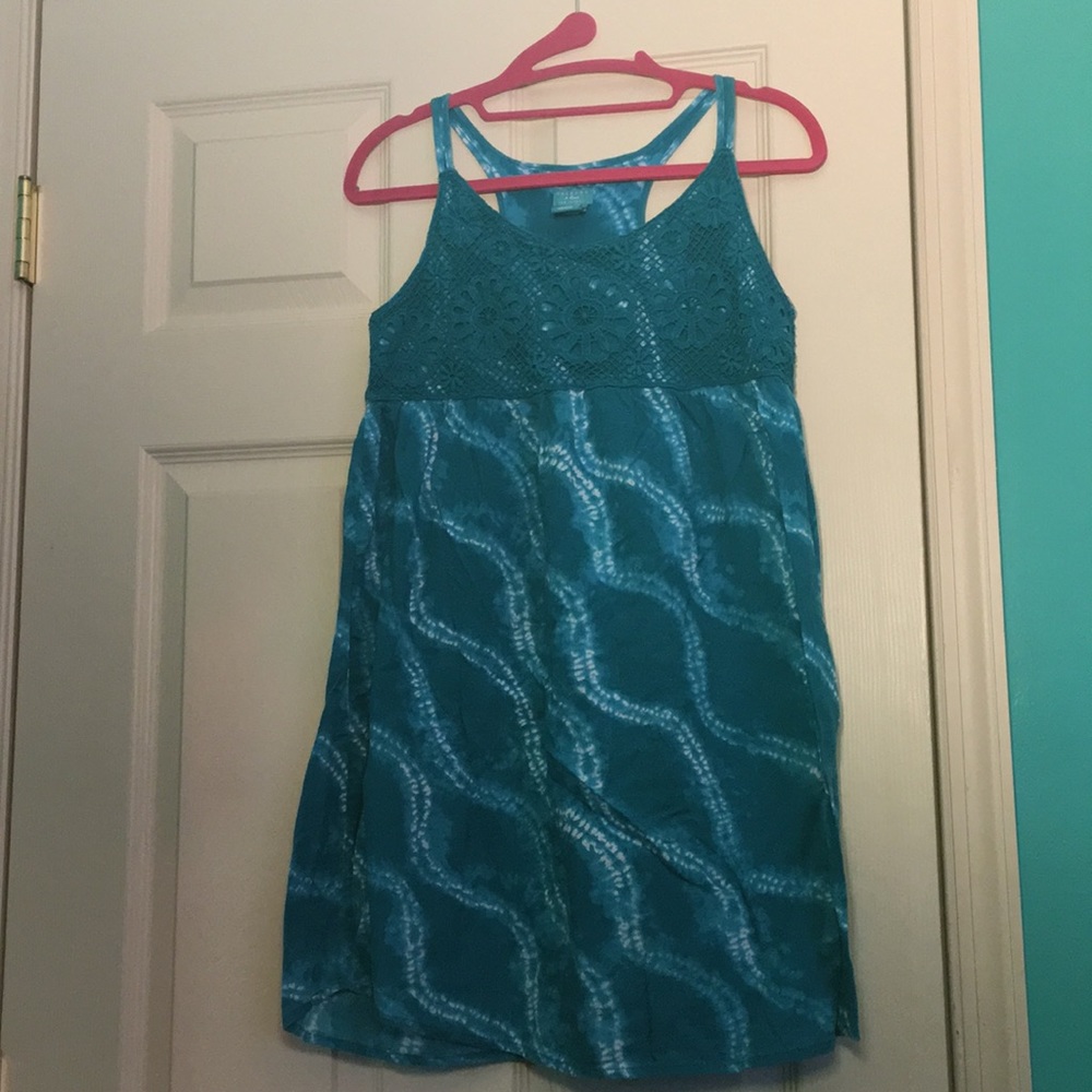 Tie dye aqua blue dress